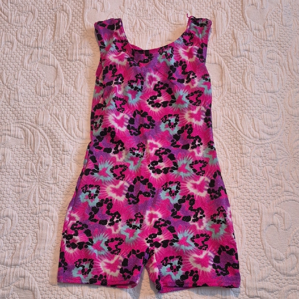 Jacques Moret girls 8/10 dance or gymnastic leotard pink/blue/mint